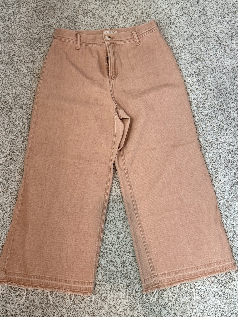 Rewash Wide Leg Jeans in Mauve Tan